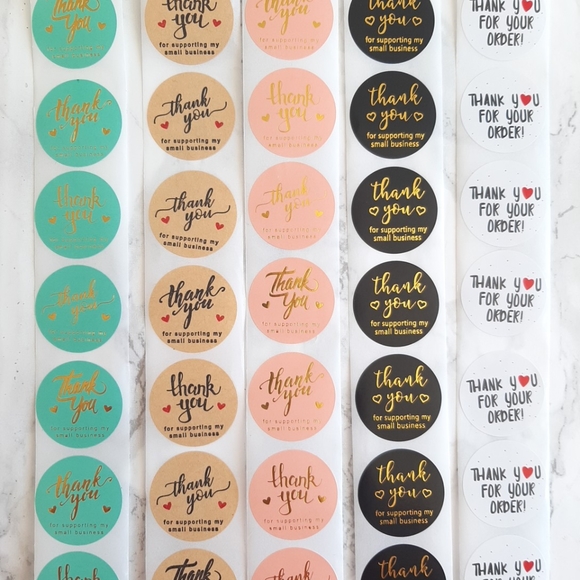 ♥️ 5x25 / 50 Thank You Cards  and 50 stickers - Picture 9 of 9